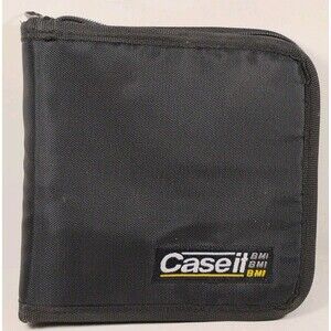 CD Case Holder Organizer 24 CDs Nylon Zippered Black Storage Travel Carry
